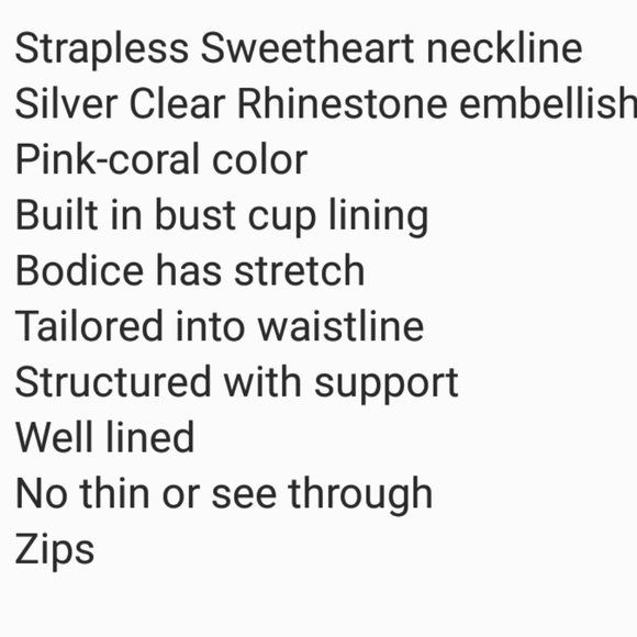 😊☆Pompous Studio formal strapless coral dress,  8 - Picture 4 of 8